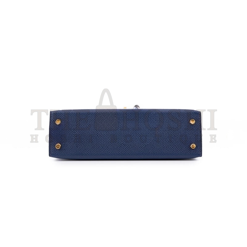 H**me5 KELLY MINI II BLUE SAPPHIRE EPSOM (19*12*5.5cm) Master Quality